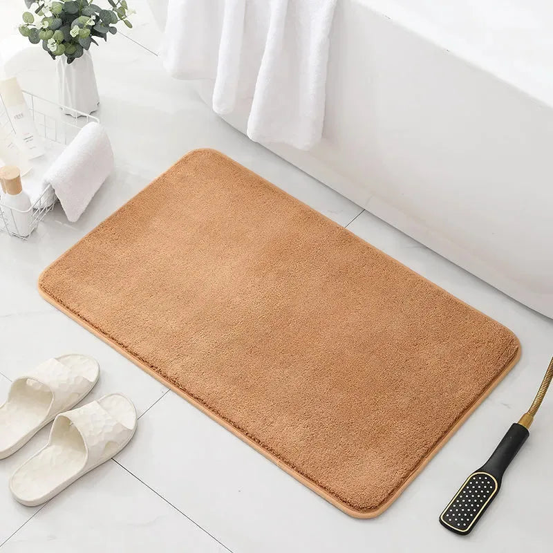 Fluffy Bathroom Bath Mat Anti-slip Bath Carpets Doormat For Toilet Absorbent Floor Rug Beside Bathtub Wash Basin Washable