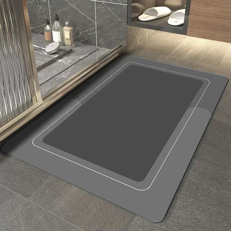 VIKAMA Diatomaceous Earth Bath Rug – Non-Slip Quick Dry Shower Mat for Bathroom Safety