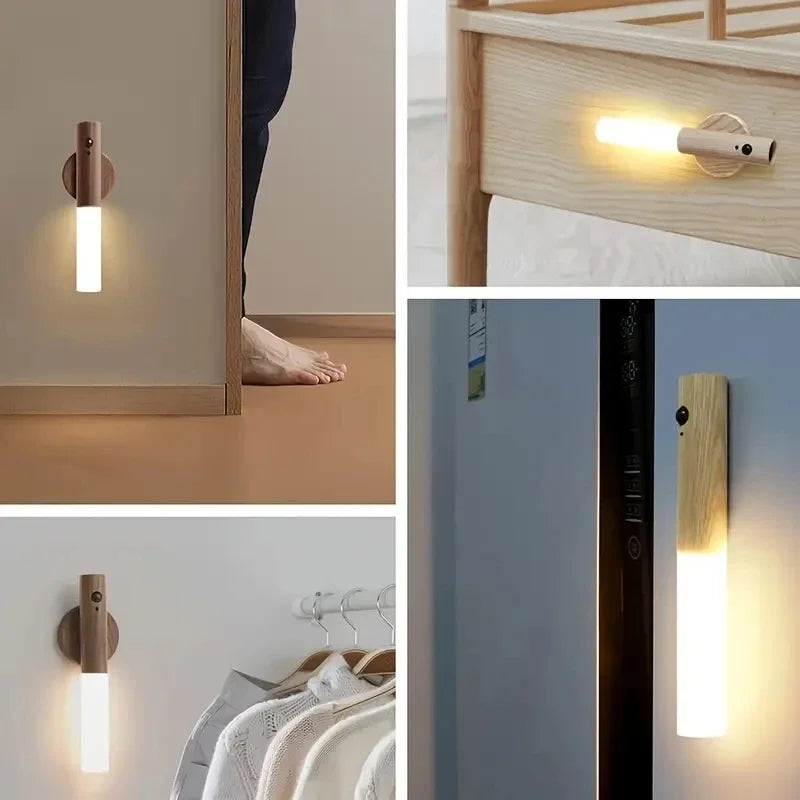 1 veilleuse intelligente à induction pour le corps humain, applique murale LED rechargeable pour couloir, armoire, toilettes, maison