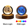 6cm Bedside Lamp Solar Theme Cosmos Series Crystal Ball Night Lights Milky Way Moon Small Ornaments for Desk Creative Gift RGB