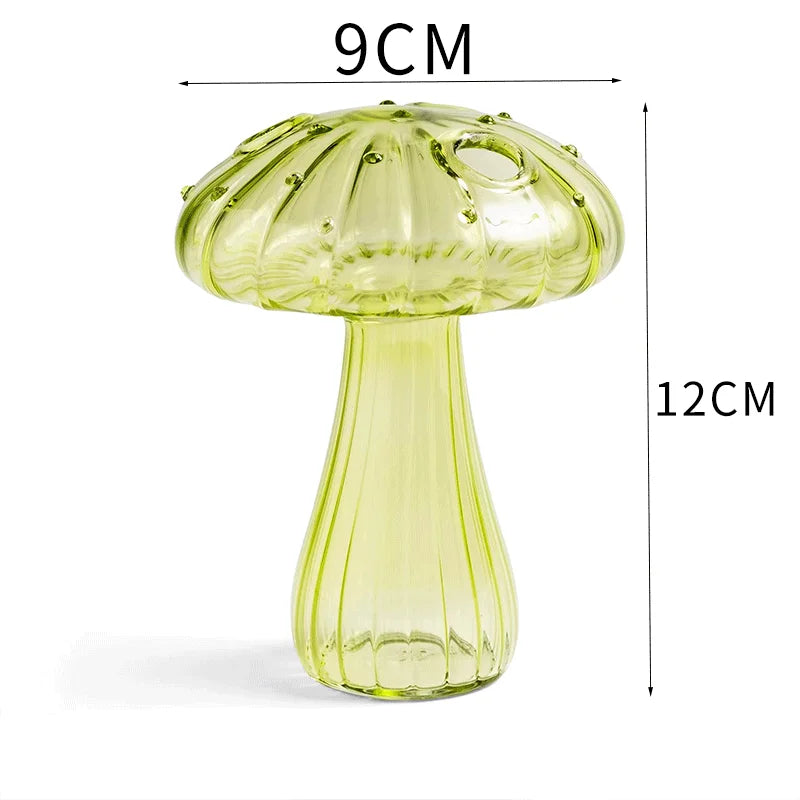 Creative Mushroom Glass Vase Plant Hydroponic Terrarium Art Plant Hydroponic Table Vase Glass Crafts DIY Aromatherapy Bottle