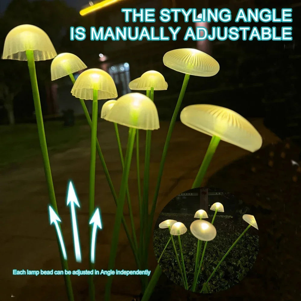 Lampe solaire LED en forme de méduse et de champignon, éclairage décoratif de jardin, étanche et économe en énergie, idéal pour une pelouse ou une cour