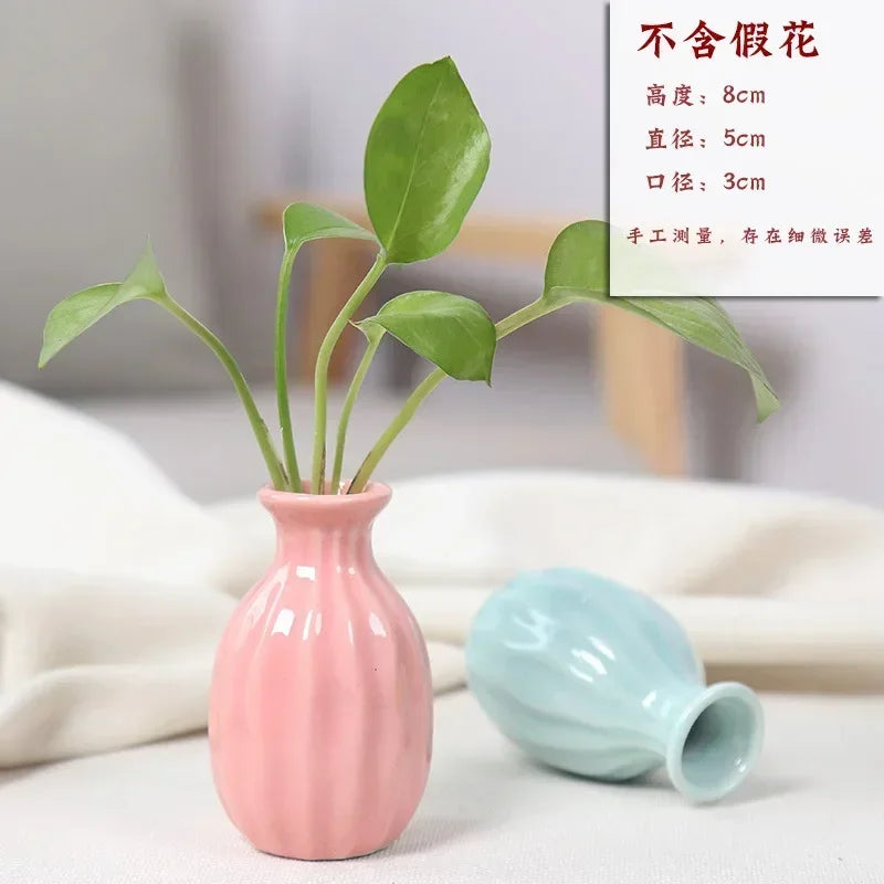 1PC Mini Modern Flower Vase Home Flower Arrangement Living Room Origami Ceramic Plastic Nordic Style Home Decor Ornament