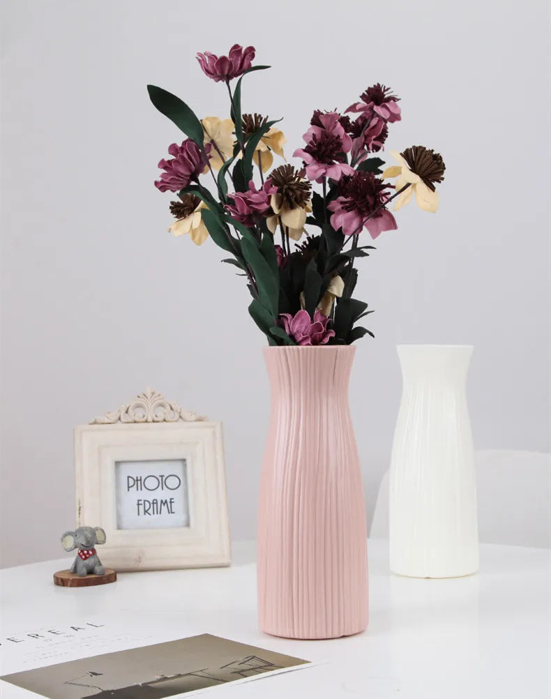Multi-style Origami Plastic Vase White Imitation Ceramic Flower Pot Flower Basket Flower Vase Decoration Home Nordic Decoration