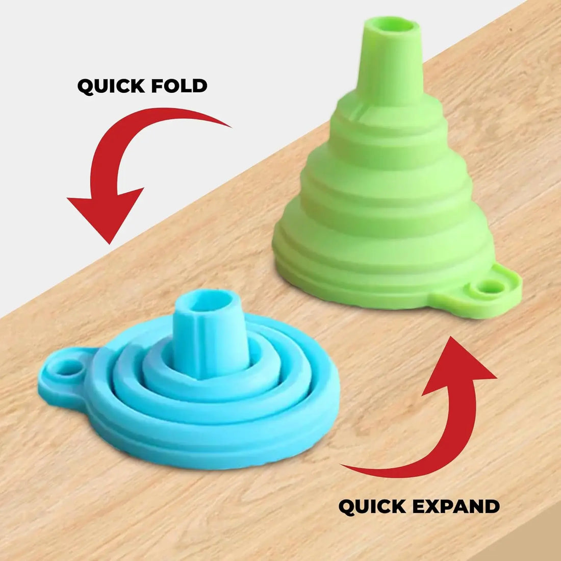 2PCS Silicone Folding Telescopic Long Neck Funnel Creative Household Liquid Dispensing Mini Kitchen Tools Random color