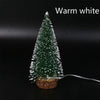 1pc LED Light Mini Artificial Christmas Trees Decorations Festival Tabletop Miniature Snow Frost Xmas Tree Decor 4Sizes