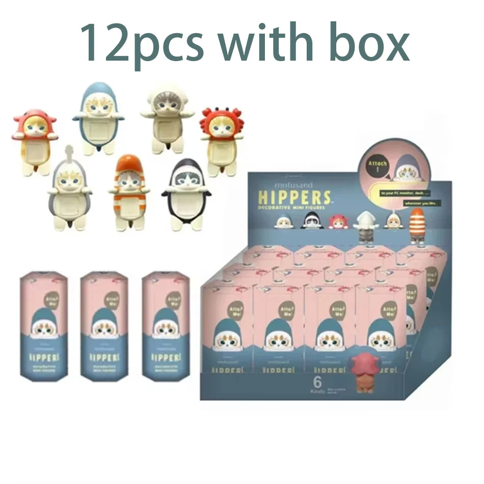 HIPPERS & Fushan Cat Angel Animal Blind Box Series Healing Trendy Doll Car Mobile Phone Ornaments Children's Toys Christmas Gift