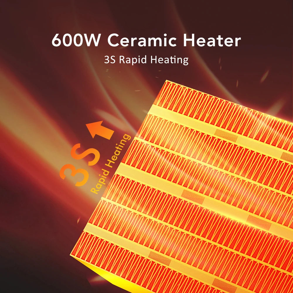 600W Home Electric Heater Winter Body Warmer Portable Wall Plug Space Heater with Remote Control Office Fast Heating Heater Mini