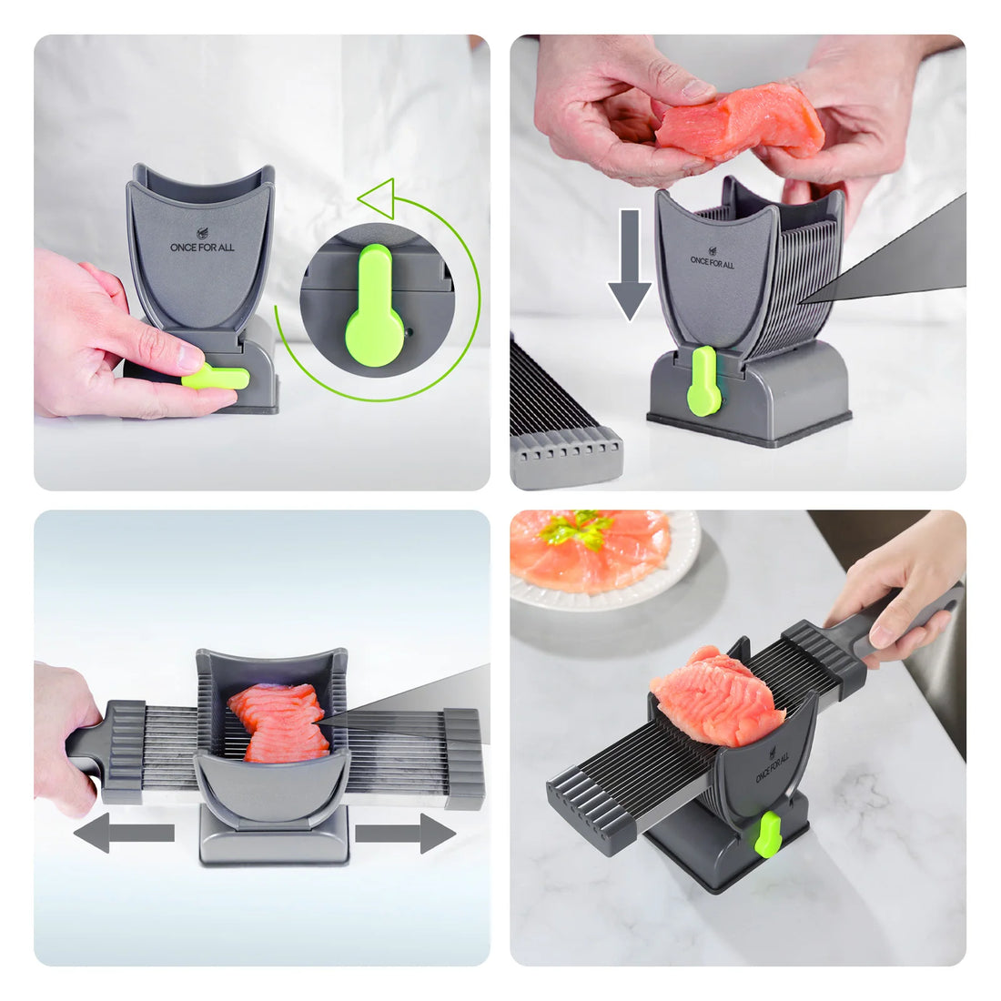 Manual Stainless Steel Meat Cutter & Chopper – Miniature Slicer for Strips, Dices & Slices at Home
