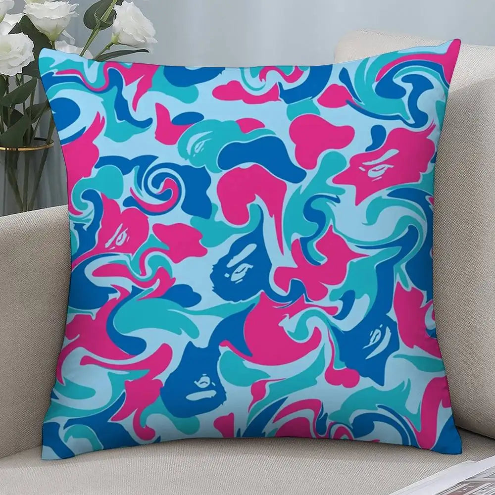 Luxury B-Bapes Pillow Case Short plush Double-sided Print Square Throw Pillow Covers Sofa Home Cushion Decor