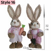 Easter Bunny Simulation Straw Bunny for Easter Cute Standing Rabbits Creative Home Spring Garden Decoration Crafts Gift for Kids