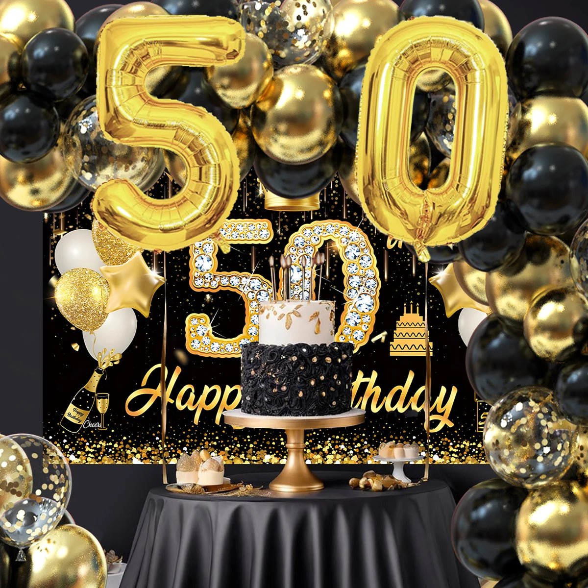Happy Birthday 40 50 60 Latex Balloons for Adult Birthday Party Decoration 40th 50th 60th Confetti Balloon Anniversary Supplies