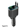 120W Retractable Car Charger with Roof Starlight – USB-C Fast Charger Cigarette Lighter Adapter for iPhone, Huawei & Samsung