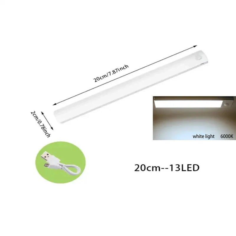 Rechargeable Motion Sensor LED Cabinet Light – Magnetic Wireless Strip for Kitchen, Wardrobe & Closet