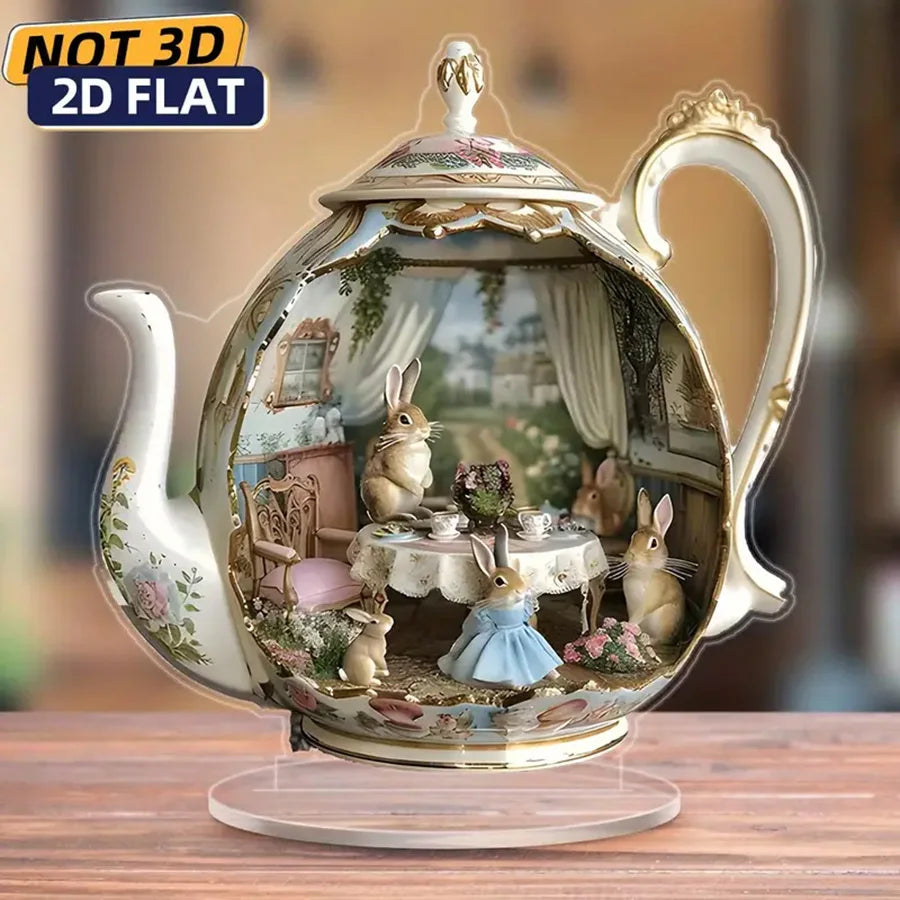 2D Flat Cute Easter Bunny Acrylic Standing Brand with Stand Tabletop Decoration Room Decoration Sign Perfect Gift