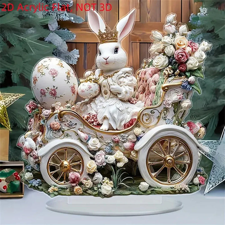 2D Flat Cute Easter Bunny Acrylic Standing Brand with Stand Tabletop Decoration Room Decoration Sign Perfect Gift