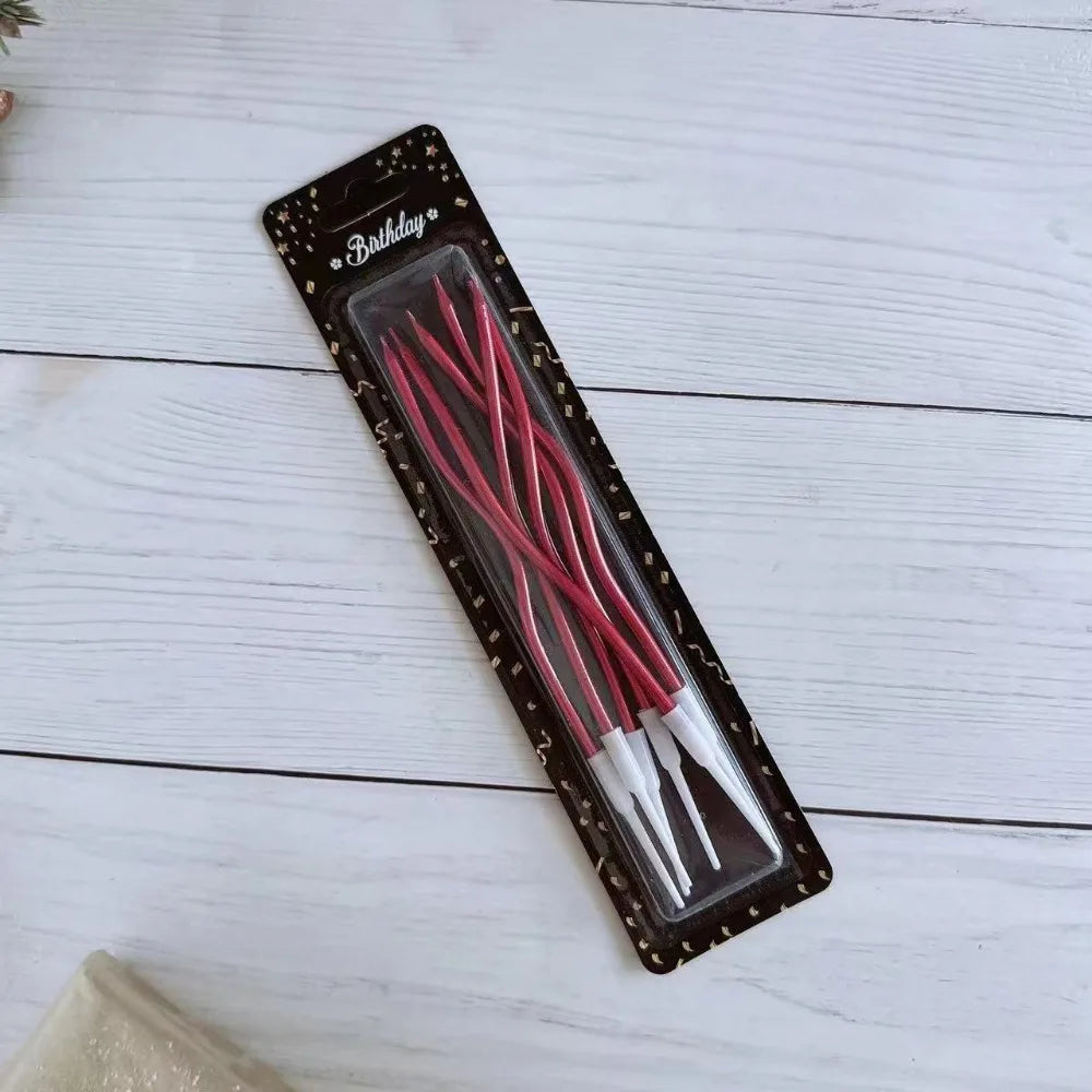 12/48pcs/1case Birthday Candles Spiral Cake Candles Long Thin Cake Candles For Wedding Party And Cake Decoration