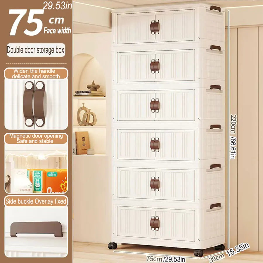 Large Capacity Foldable Storage Cabinet – Dustproof Wardrobe Closet Organizer with Easy Installation