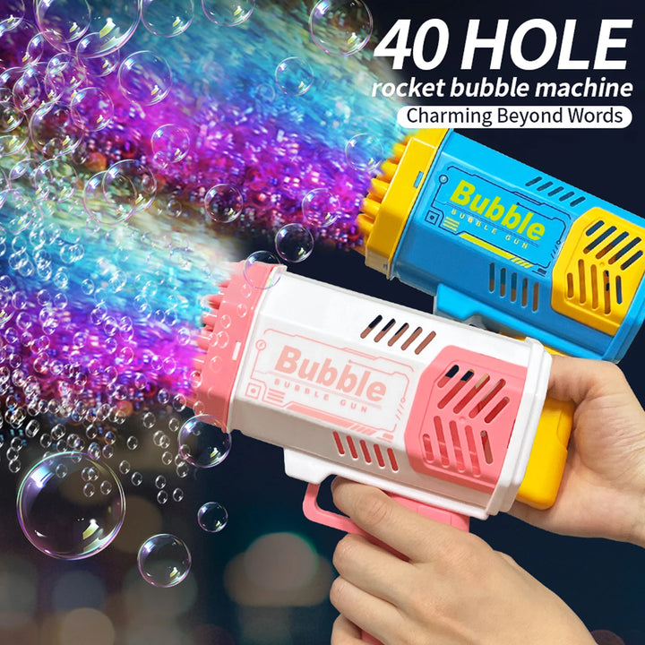 40 Hole Automatic Bubble Machine for Family Wedding Gifts with Continuous Bubble Production (Excluding Bubble Water and Battery)