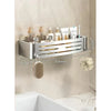 Space Aluminum Bathroom Shelf Self Adhesive Wall Mount Shower Rack No Drill Shampoo Hanger Bath Room Makeup Basket Storage Caddy
