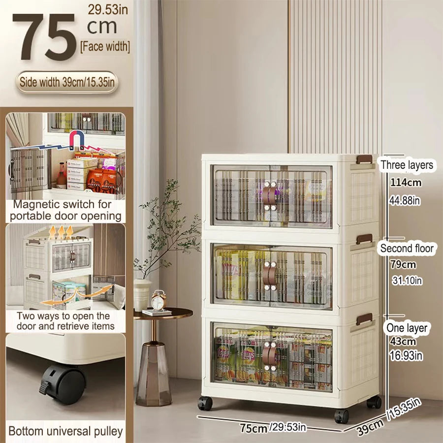 Large Capacity Foldable Storage Cabinet – Dustproof Wardrobe Closet Organizer with Easy Installation
