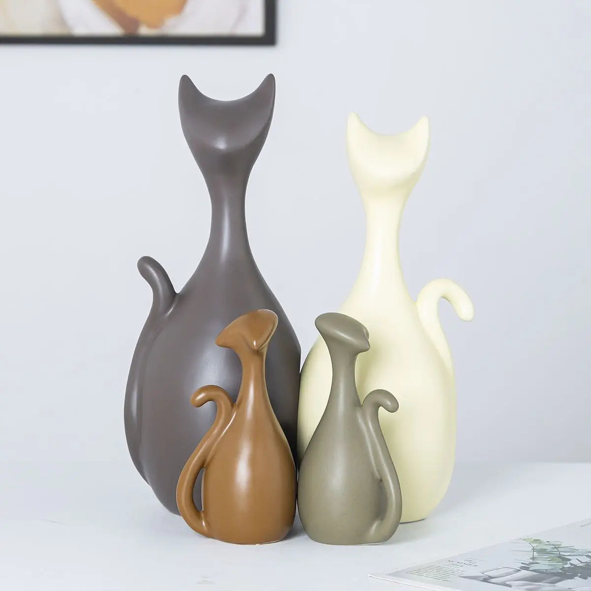 Modern Feng Shui Ceramic Figurines Livingroom Ornaments Home Furnishing Decoration Crafts Office Room Accessories Wedding Gifts
