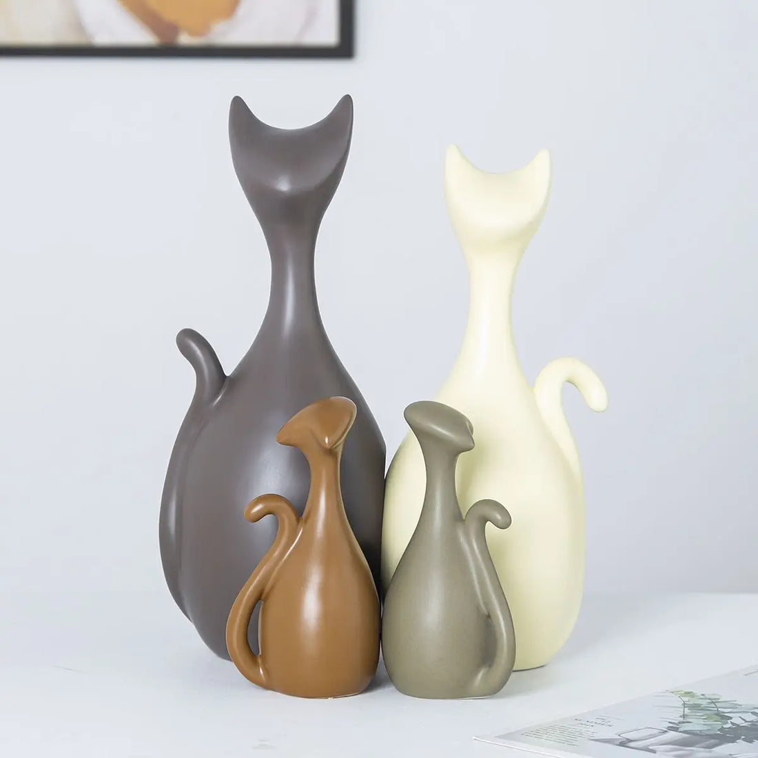 Modern Feng Shui Ceramic Figurines Livingroom Ornaments Home Furnishing Decoration Crafts Office Room Accessories Wedding Gifts