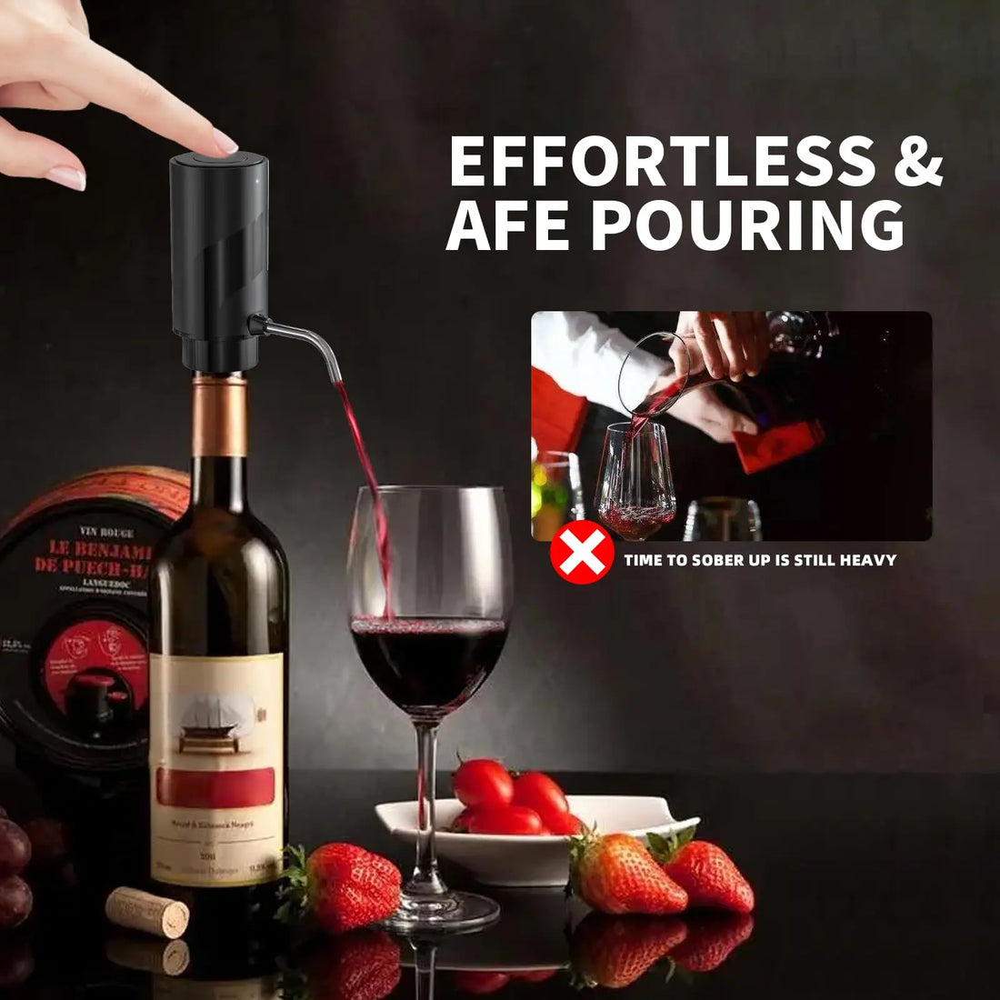 Rechargeable Electric Wine Aerator Dispenser Automatic Wine Decanter Intelligent Electric Wine Dispenser Party Kitchen Tool Gift