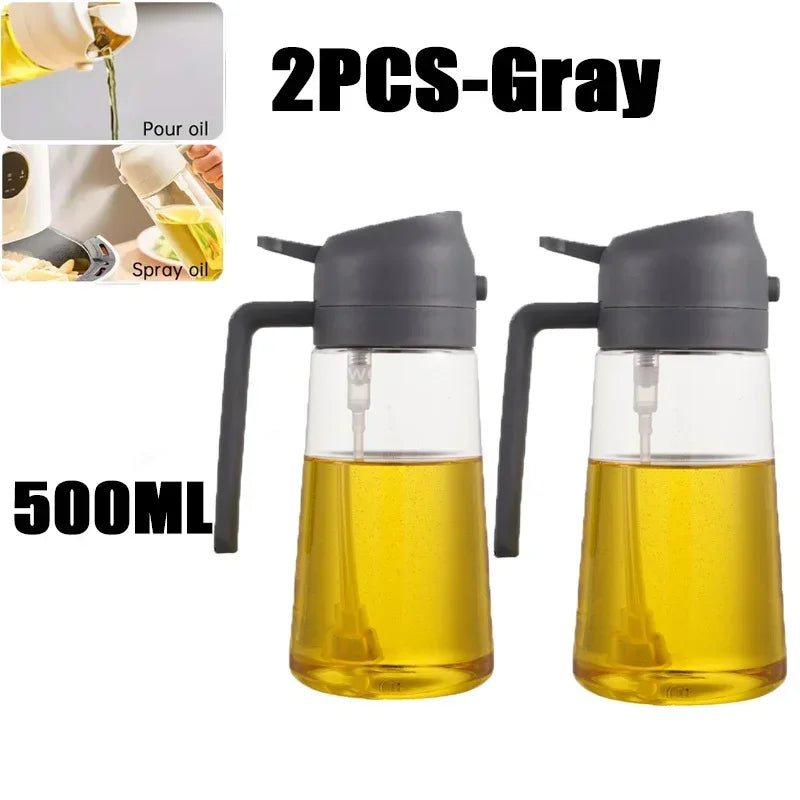 2 in 1 Kitchen Oils Spray Bottle Olive Sprayer Oil Spray Oil Sprayer Plastic for Cooking BBQ Baking Oils Dispenser Accessories