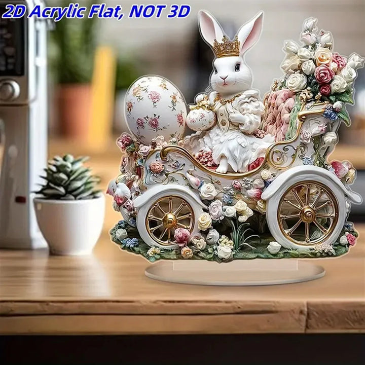 2D Flat Cute Easter Bunny Acrylic Standing Brand with Stand Tabletop Decoration Room Decoration Sign Perfect Gift