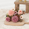 Rose Artificial Dandelion Flowers Bridal Bouquet Fake Floral Garden Wedding Party Living Room Home Table Autumn Christmas Decor