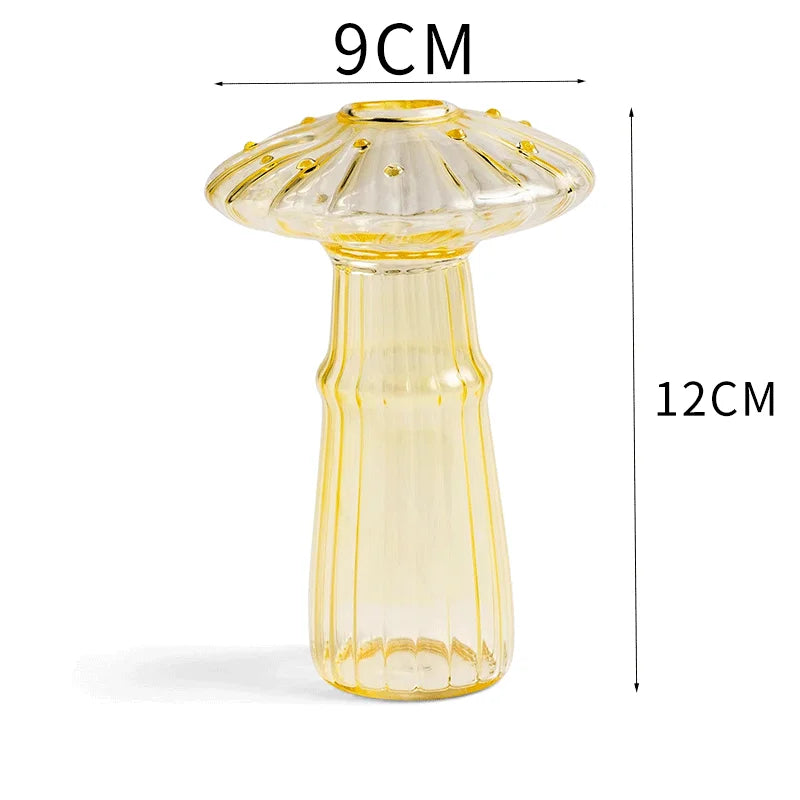 Creative Mushroom Glass Vase Plant Hydroponic Terrarium Art Plant Hydroponic Table Vase Glass Crafts DIY Aromatherapy Bottle