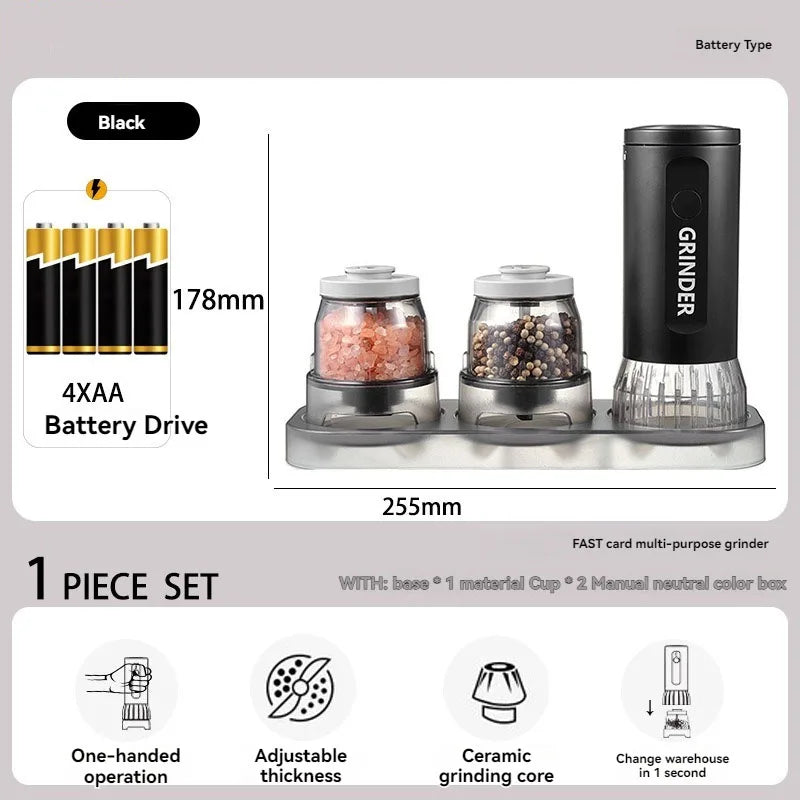 Multifunctional Electric Pepper & Seasoning Grinder – Type-C Rechargeable Sea Salt Spice Mill