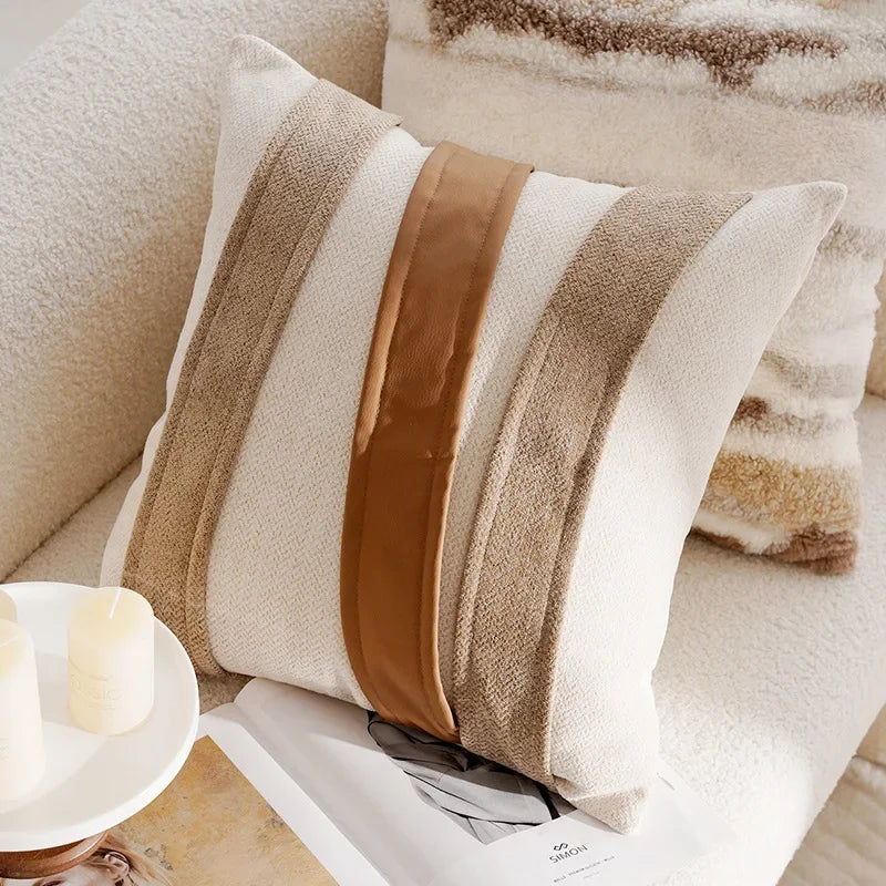 30x50/45x45CM Light Luxury Throw Pillow Cover Brown French Stamping Waist Cushion Cover Decor Home Decorative Pillowcase