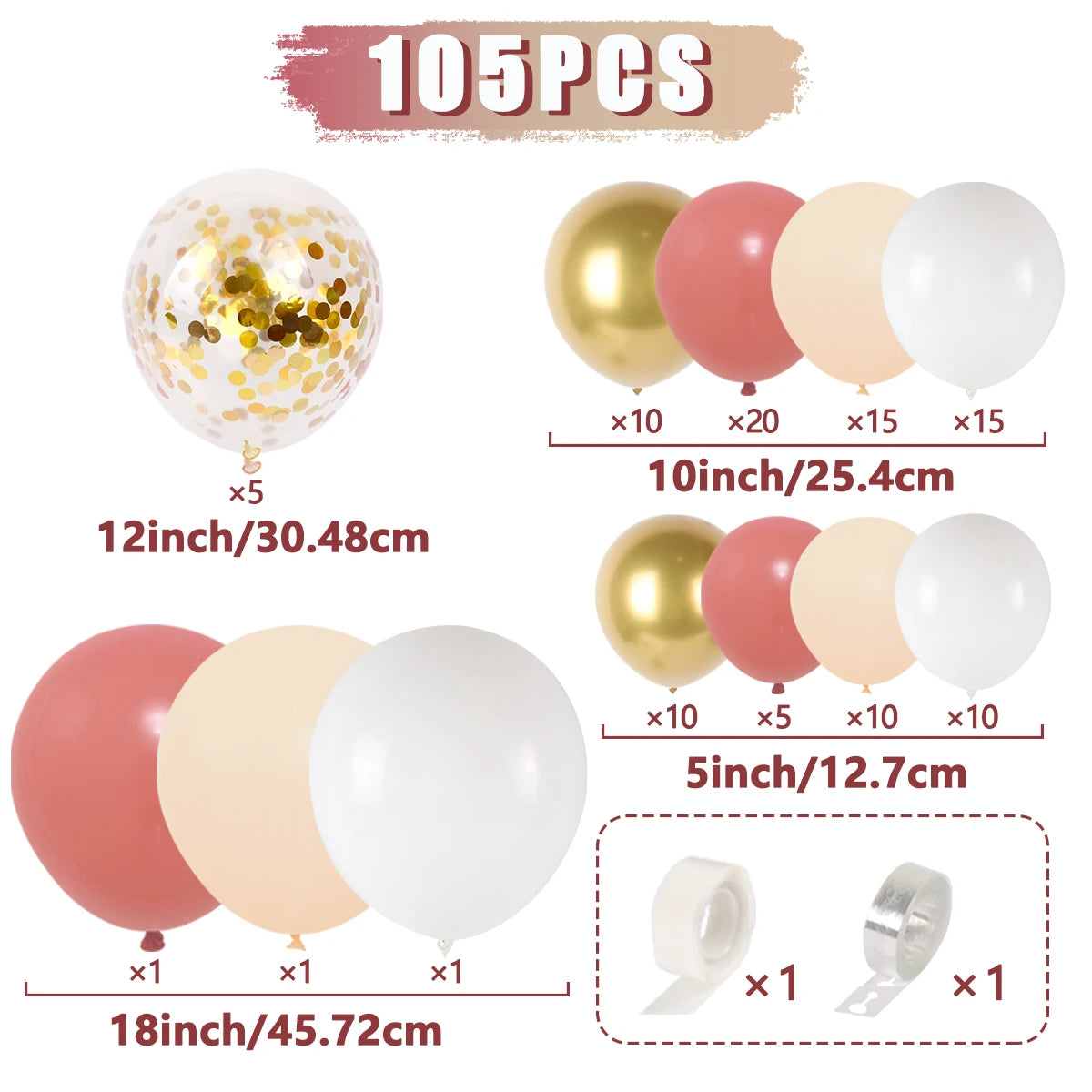 Retro Pink White Gold Balloons Garland Arch Kit Birthday Party Decoration Kids Baby Shower Wedding Party Supplies Letax Ballons