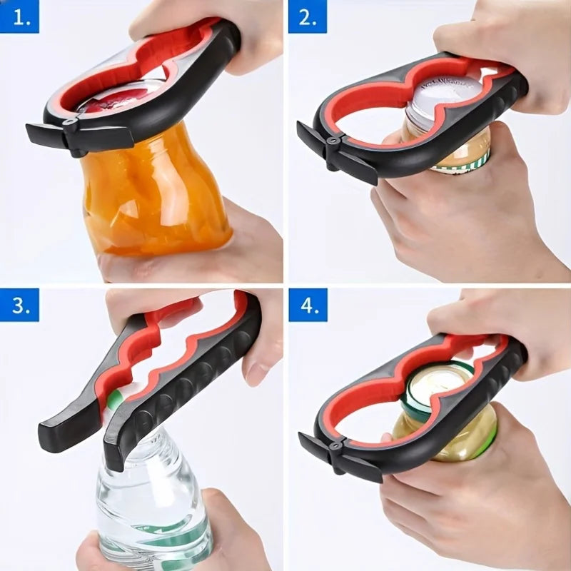 Can Opener For Elderly With Weak Hands, Arthritis, 3 In 1 Multifunctional Bottle Opener, Easily Open Jars, Kitchen Essential