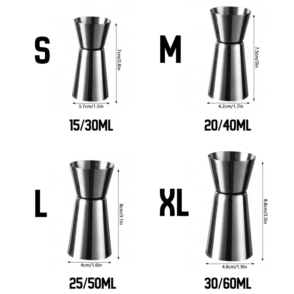 Stainless Steel Measuring Cup Cocktail Shaker Peg Measurer Jigger Dual Shot Drink Alcohol Capacity Shaking Bottle Party Bar Tool