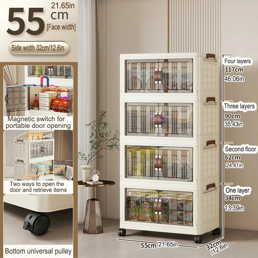 Large Capacity Foldable Storage Cabinet – Dustproof Wardrobe Closet Organizer with Easy Installation