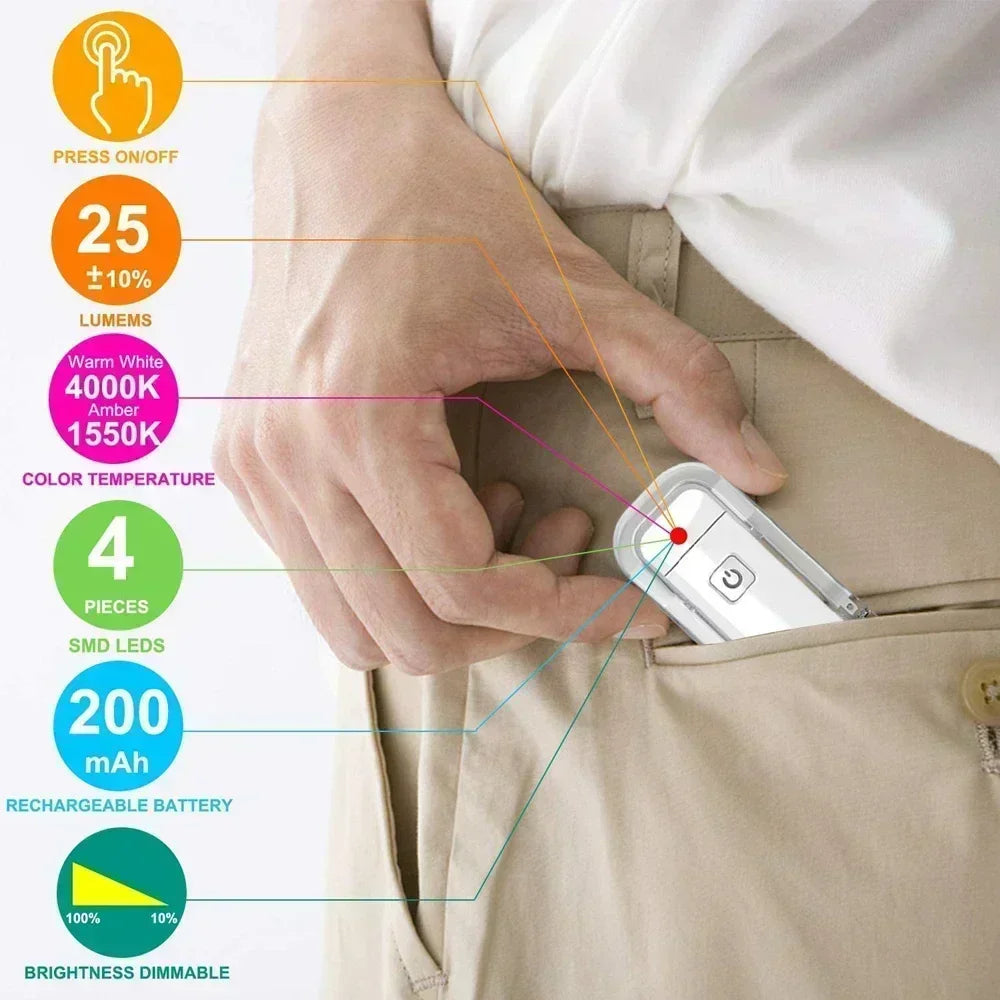 Reading Light, USB Rechargeable Book Light for Reading At Night in Bed,LED Clip on Portable Bookmark Light for Reading in Bed