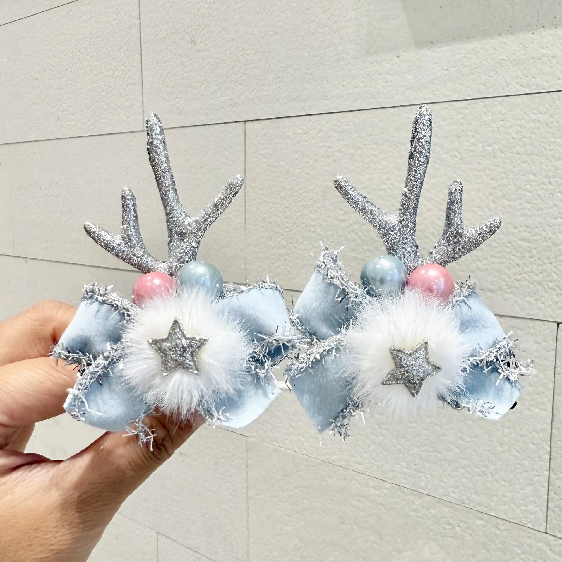 2pcs/Set Kawaii Christmas Elk Ear Hair Clip Women Girl Santa Snowman Hairpin Xmas Party Barrettes For Kids Cosplay Headwear