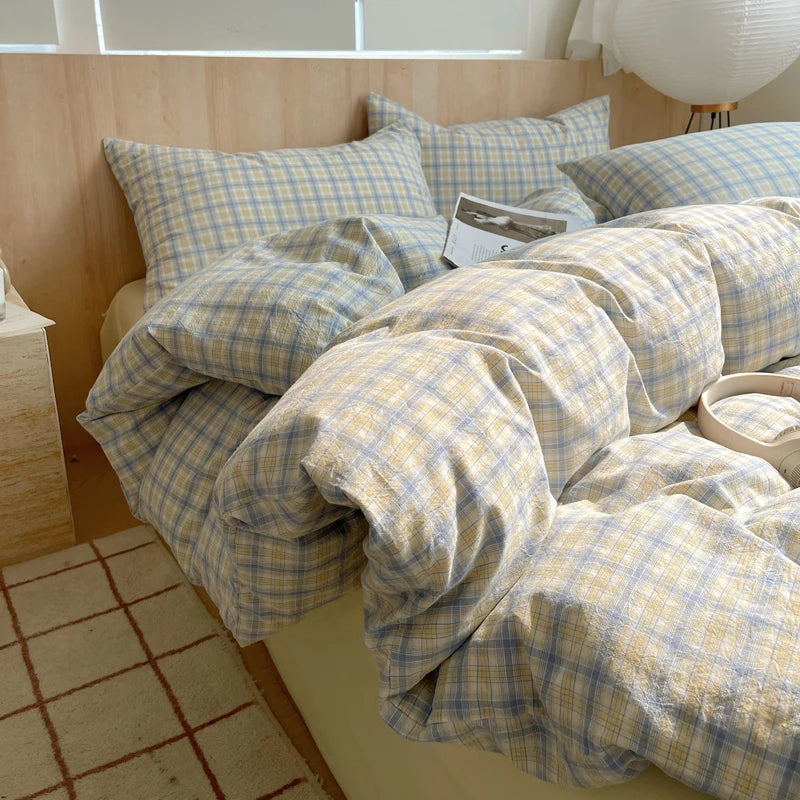 Nordic sling Cotton Pink Stripes Duvet Cover 150x200 Size Girl's Room housse de couette Skin friendly Breathable Comforter Sets