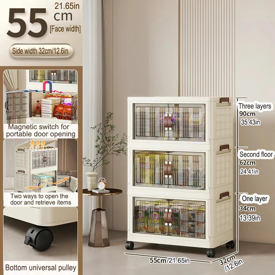 Large Capacity Foldable Storage Cabinet – Dustproof Wardrobe Closet Organizer with Easy Installation