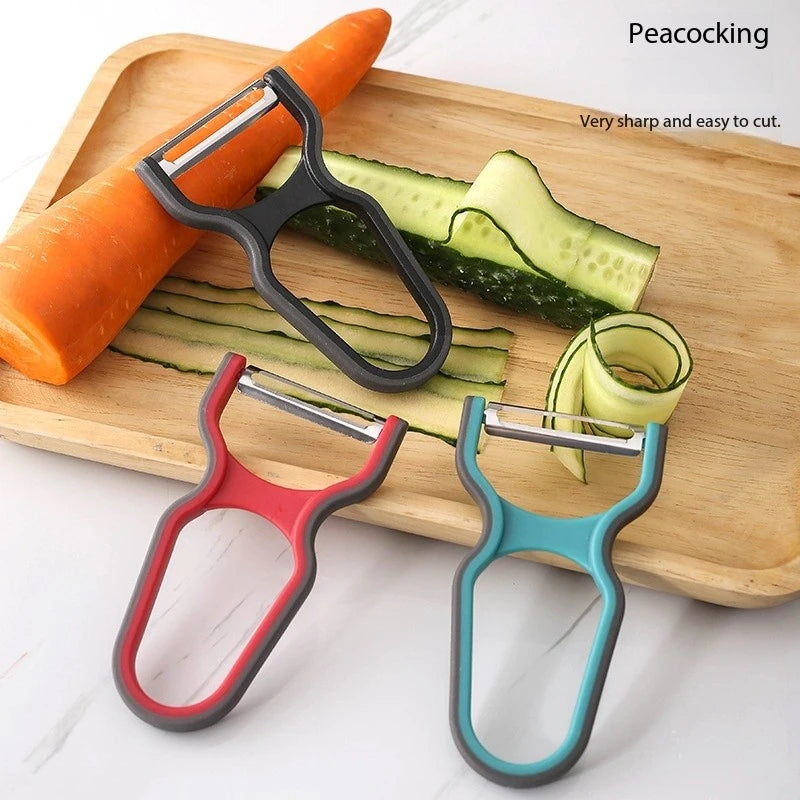 Stainless Steel Peeler - Swivel Blade Vegetable & Fruit Peeler for Kitchen, Ergonomic Non-Slip Handle (Potato, Apple, Carrot)