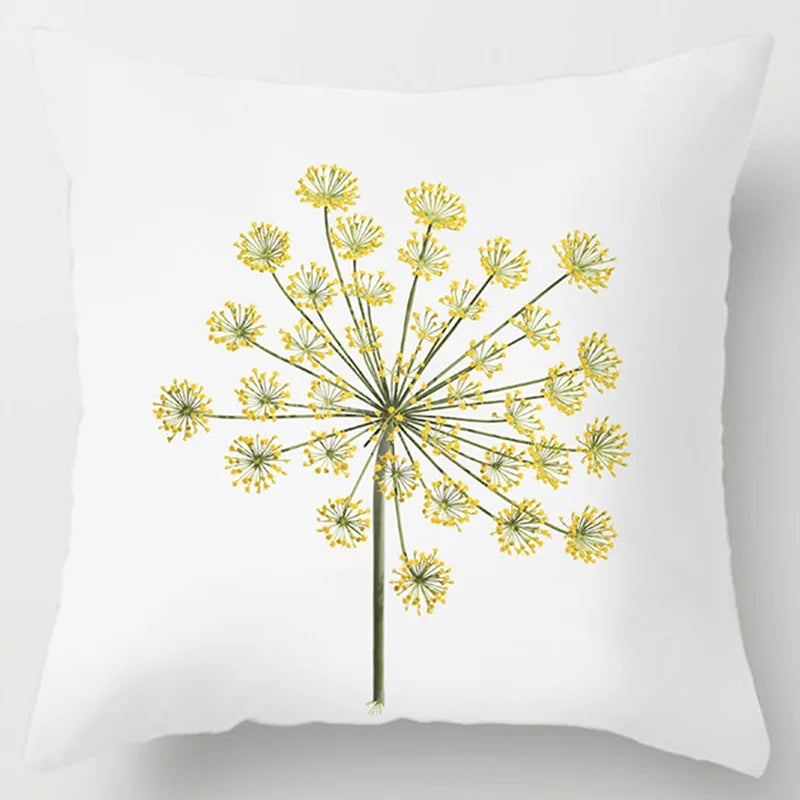 Modern Simple Yellow Flower Pillowcase Home Sofa  Lumbar  Cushion  Pillow