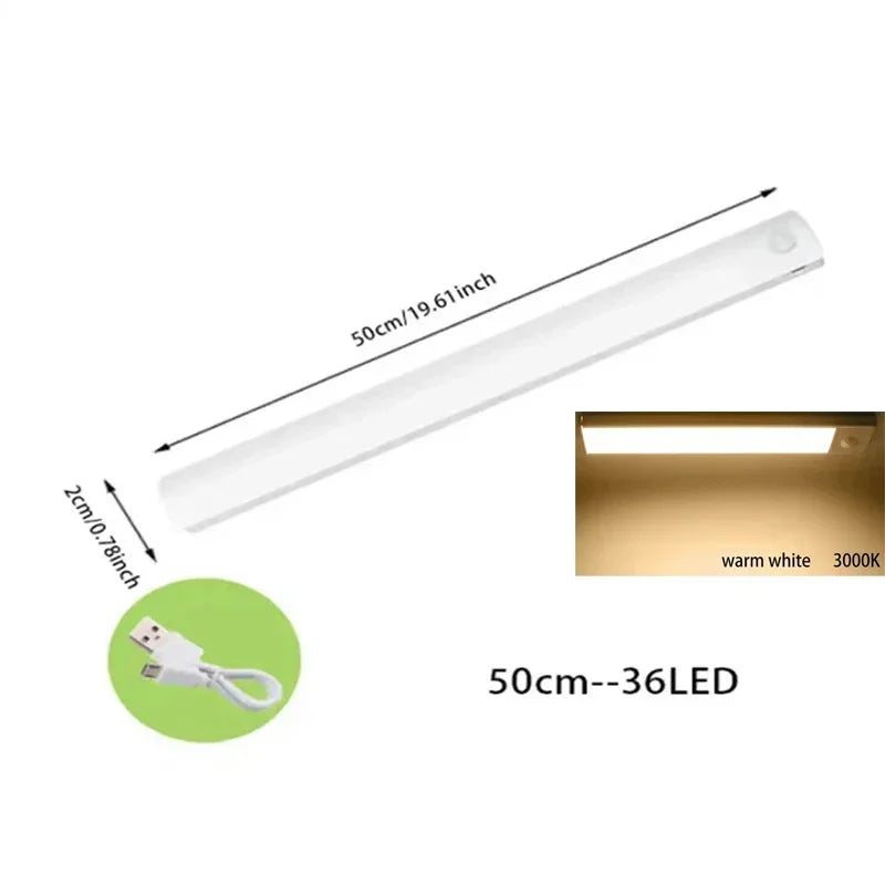 Rechargeable Motion Sensor LED Cabinet Light – Magnetic Wireless Strip for Kitchen, Wardrobe & Closet