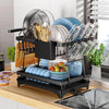 2-Tier Kitchen Dish Drying Rack – Countertop Dish Drainer with Drip Tray
