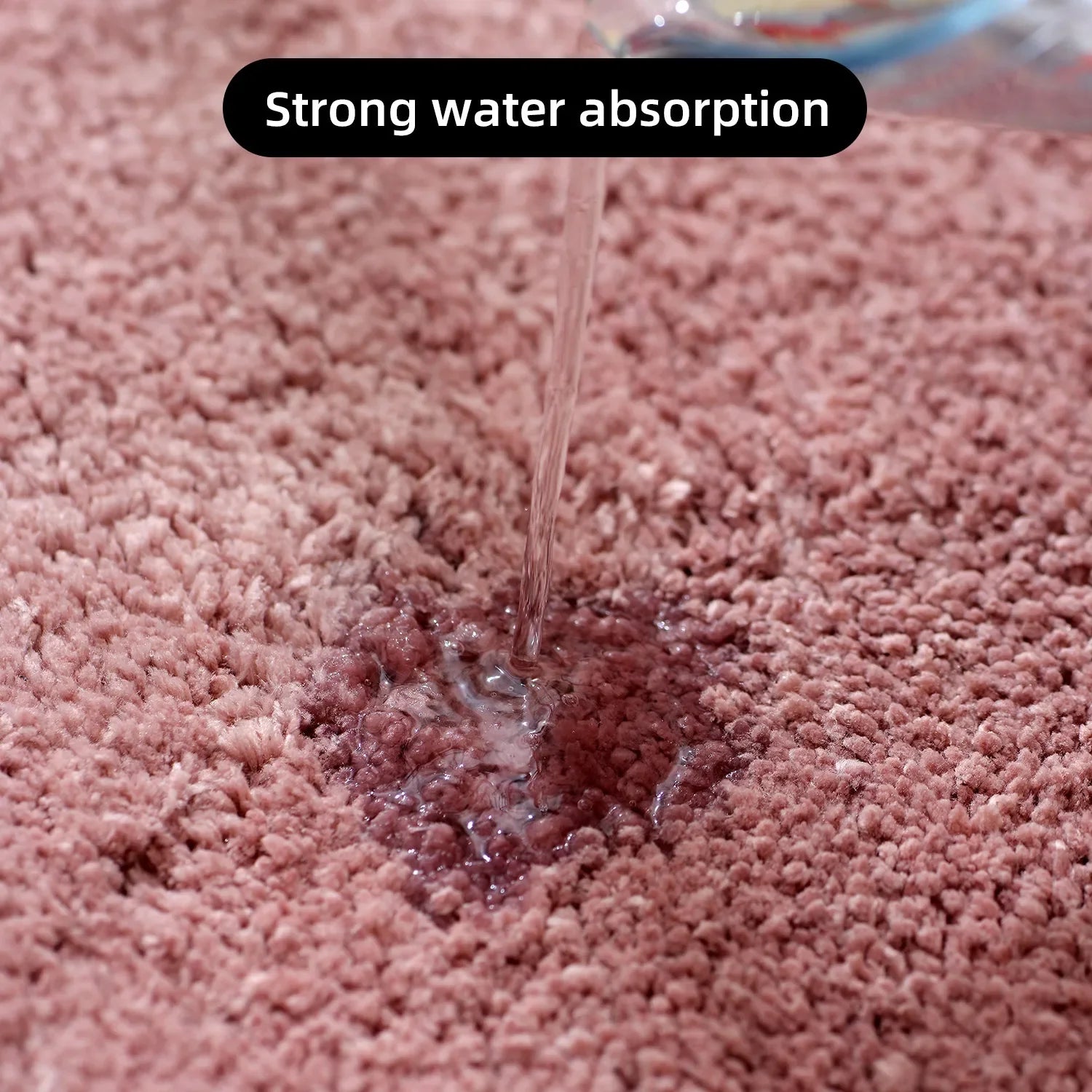 Rounded and thickened bathroom floor mat, bathtub absorbent mat, plush material, anti slip foot mat, entrance door mat, bathroom