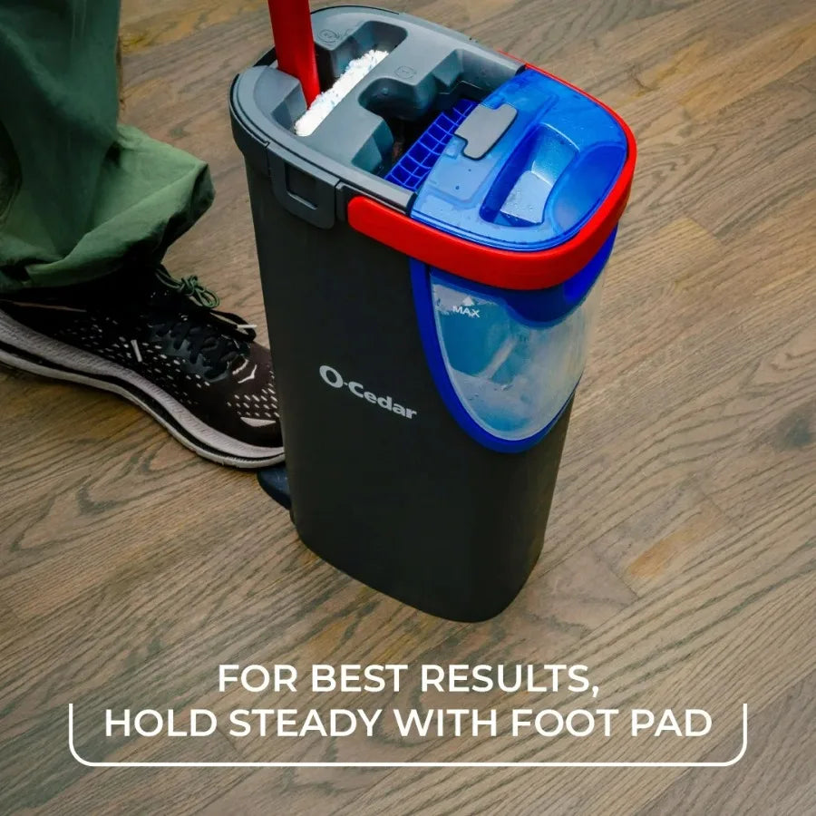 O-Cedar H2PrO Flat Mop System – Dual-Tank 100% Clean & Dirty Water Separation with Washable Microfiber Pad