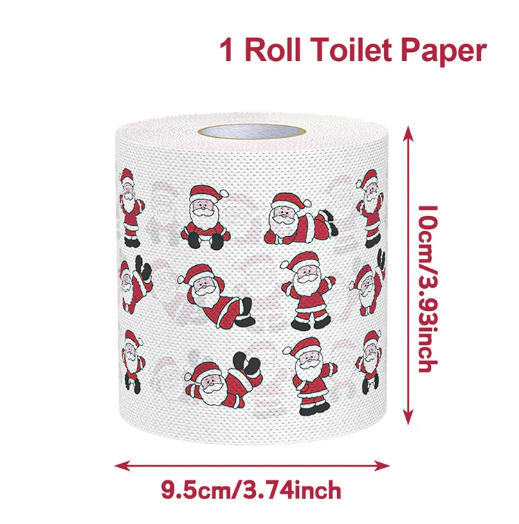 Christmas Toilet Roll Paper Happy 2026 New Year Christmas Supplies Xmas Tissue Roll Napkin Kitchen Tool Home Decoration New Year