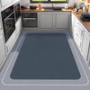 100x200 Blue Grey Diatomaceous Earth Kitchen Floor Mat, Fully Laid Can Be Cut Dirt Resistant and Slip Resistant Mat